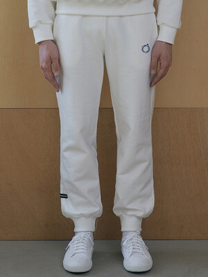RC round logo jogger pants (white)