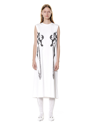 Baroque Silket Dress (White)