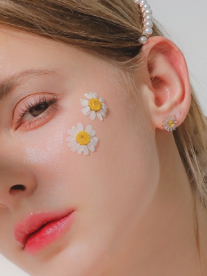 Flower Sapphire Citrine Rose Gold Cubic Earrings M03708
