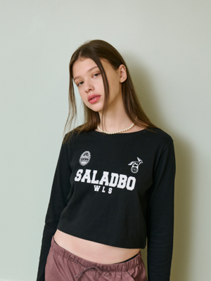 EMBLEM CROP LS T-SHIRT [BLACK]