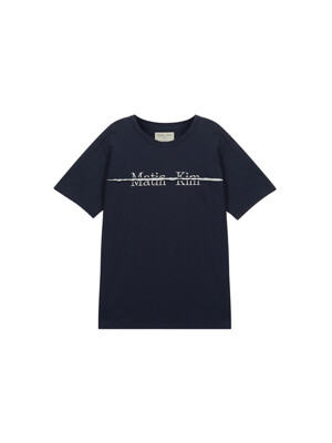 CUTTED LOGO LAYERED TOP IN NAVY