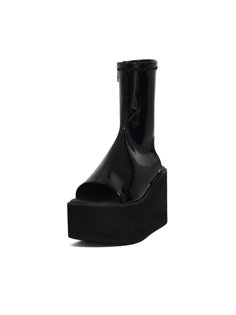 샌들 - 모어모어노이즈 (moremorenoise) - Nu Mono Platform Open Boots Sandals_Patent Span