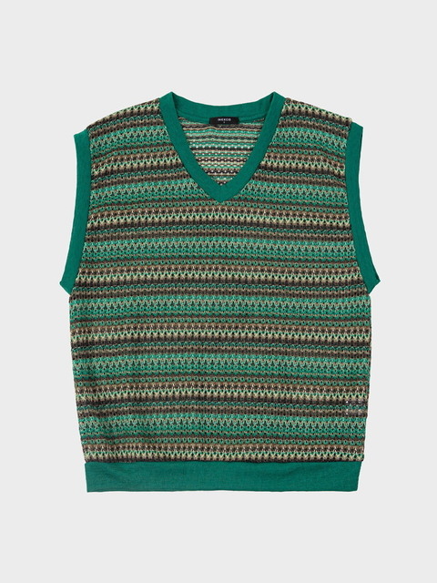 니트,니트 - 이넥시스 (inexcis) - Nordic Knit Vest (Green)