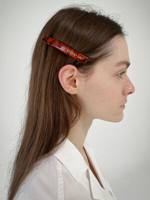 [23 SPRING][SALT Label] CLASSIC SQUARE HAIRPIN_BROWN