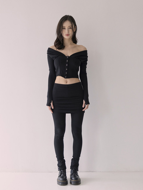 팬츠 - 낫유어로즈 (NOT YOUR ROSE) - Giselle layered pants (Black)