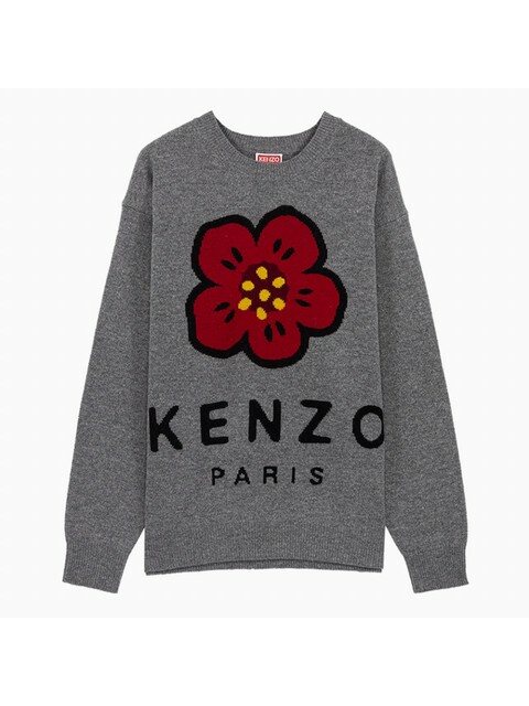 럭셔리어패럴 - 겐조 (KENZO) - 22FW 겐조 BOKE 플라워 그레이 울 니트 PFC65PU3453LD96
