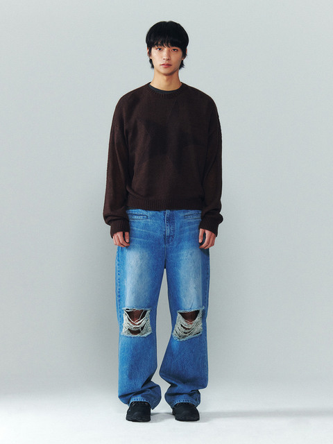 데님 - 이어스트 (EERST) - M-Damaged Jeans [Blue]