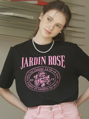 Jardin Rose T-shirt - Black