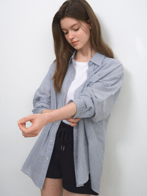 Seersucker Stripe Shirts(4col)