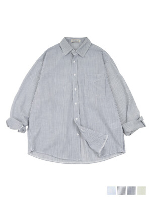 Seersucker Stripe Shirts(4col)