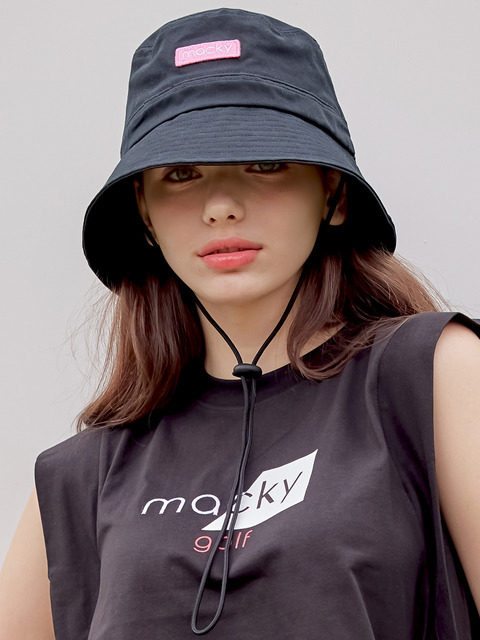 골프 - 맥키 (macky) - logo patch bucket hat black