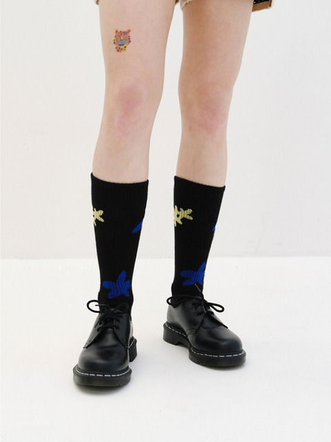 패션액세서리 - 부리 (BOURIE) - Flower Drawing Socks_BLYL