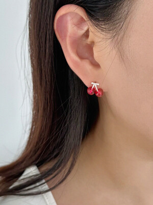 [silver925] cherry earring