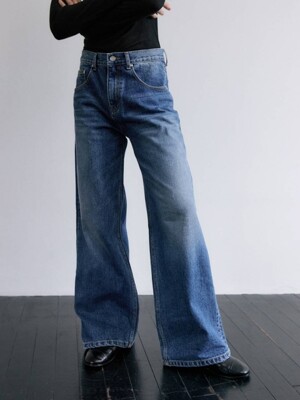 LONG WIDE DENIM PANTS / BLUE