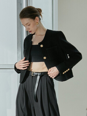 Poche tweed jacket - black