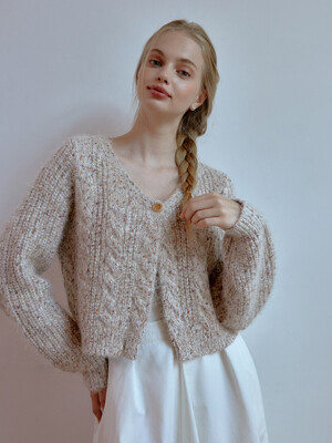 Sorbet cable cardigan (light beige)