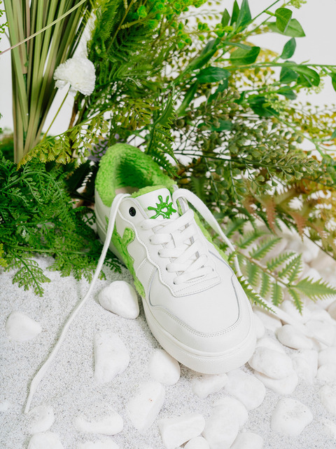 스니커즈,스니커즈 - 누스미크 (NUOSMIQ) - SANA sneakers (white*yellowgreen)
