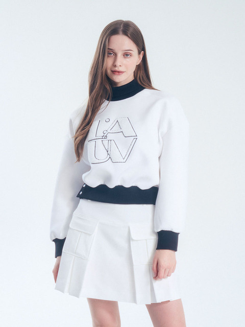 골프 - 라우브 (L:AUV) - 23FW L:AUV Boucle Oversized Fit Sweatshirt_WHITE