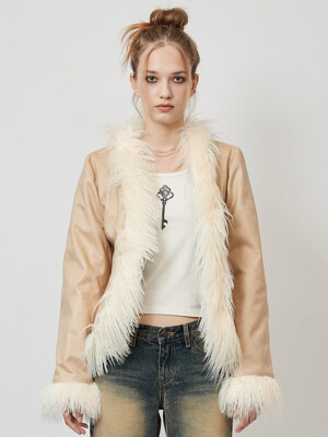 MUSTANG FUR JACKET_BEIGE