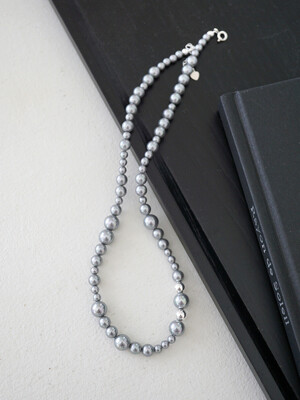 bubble pearl necklace (gray)