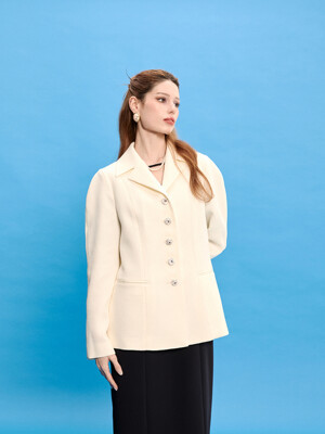 Diana Crystal Button Tweed Jacket