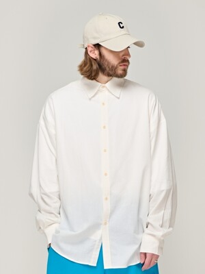 CB PASTEL POPLIN OVER SHIRT (WHITE)