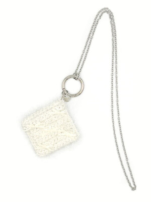 Wallet & key ring Bag (White) + Chain