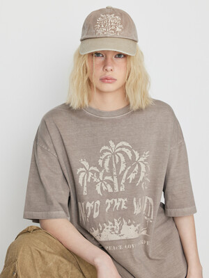 Into The Jungle Pigment Half Sleeve T Beige