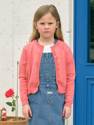 ENFANT W POINTELLE CARDIGAN coral pink