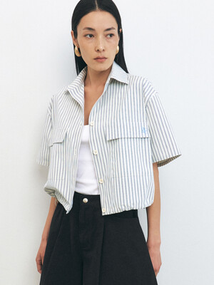 VERTICAL STRIPE EMBROIDERY SHIRTS [3COLORS]