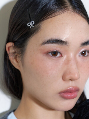 [2SET] ribbon cubic hair pin