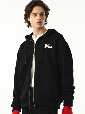 02 M.C UNISEX, Logo Hood Zip-up / Black