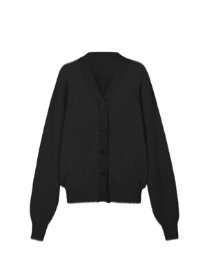EVA FUR CARDIGAN black