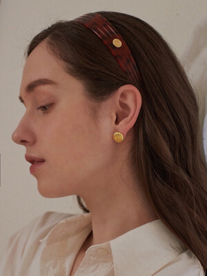 Line Wide HairBand(Brown Marble)