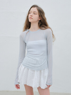 TENCEL RIBBON RAGLAN SLEEVE T-SHIRT_SKY BLUE