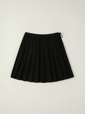 TILDA PLEATS HALF SKIRT_BLACK
