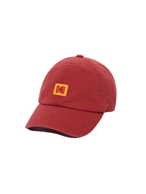 25FW 릴렉스핏 스퀘어로고 볼캡 RED