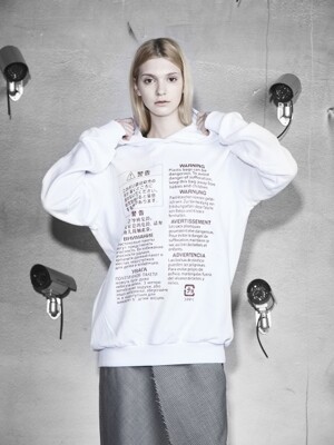 WARNING HOODIE (WHITE)