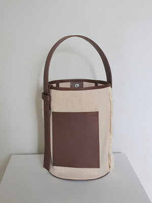 Daily Bucket Bag (Leather & Canvas)/Wood