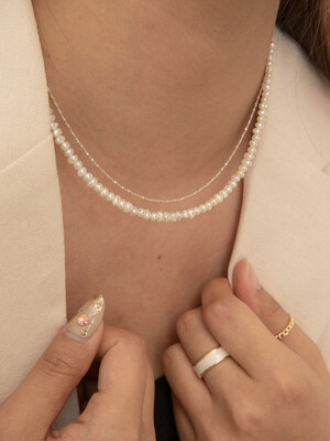 (SET) AND PEARL NECKLACE+TWINKLE CHAIN NECKLACE