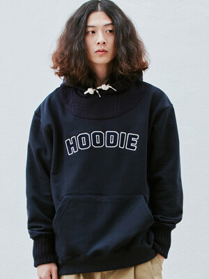 Plain Knit Hood (navy)