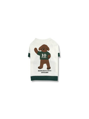 TEN YEARS YOUNG DOG Sleeve Tee White