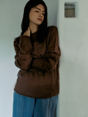 [EXCLUSIVE] kid mohair knit (brown)