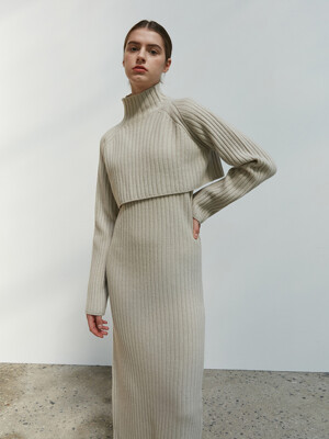 TOW CASHMERE TWIN KNIT DRESS_3 COLOR