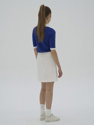 핸즈아이즈하트 Pocket skirt in white punto