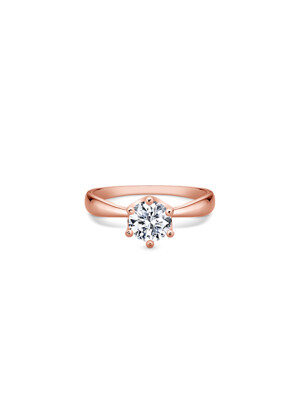 solitaire round crown ring(rose gold)