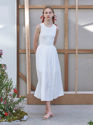 Tulle Sleeveless Maxi Dress - White