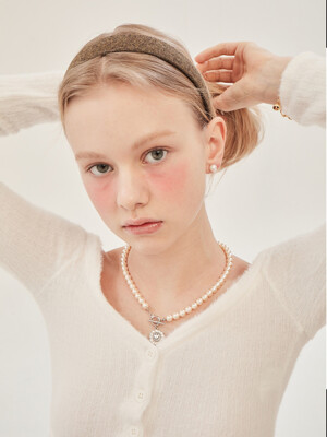 [단독][SET]Merci Wool Hairband+Classic Pearl Earrings