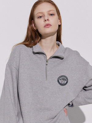 CIRCLE HALF ZIP-UP (MELANGE GREY)