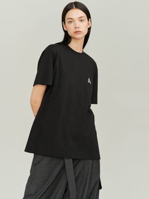 AVERILL BLACK LOGO-EMBROIDERED COTTON-JERSEY T-SHIRT